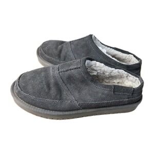 Koolaburra Ugg Graisen Slipper Mens Sz 8 Blue Suede Faux Fur Lined House Shoe